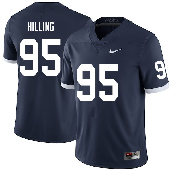 Men #95 Vlad Hilling Penn State Nittany Lions College Throwback Football Jerseys Sale-Navy